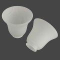 Anmire 2 Pack Frosted Ribbed Glass Shade Bell Shaped Light Fixture Replacement Globe Or Cover With 2-1 8-inch Fitter For 