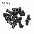 Uxcell M4 Rivet Nuts Carbon Steel Zinc-plated Knurled Flat Head Threaded Insert Nut Black 20pcs