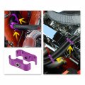 X Autohaux 5 Pcs An4 Hose Separator Clamps Fuel Line Connector For Oil Replacement Purple