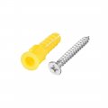 Uxcell 6x30mm Plastic Expansion Tube Pipe For Drywall With Screws Yellow 25pcs 