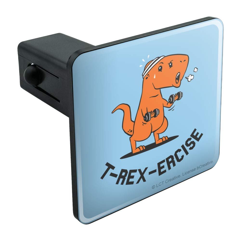 Graphics More T-rex-ercise Exercise Dinosaur Funny Humor Tow Trailer Hitch Cover Plug Insert