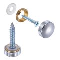6pcs Screw Covers Caps Brass Dome Mirror Screws Decorative Cover Nail Fasteners For Sign Advertising Hardware Construction 12mm 
