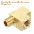Uxcell Brass Tee Pipe Fitting 1 4 X Npt 3 Way T-connector Coupler Adapter For Gas Transport Connect Pipelines Pcs