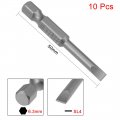 Uxcell 10 Pcs 4mm Slotted Tip Magnetic Flat Head Screwdriver Bits 1 4 Inch Hex Shank 2-inch Length S2 Power Tool Sandblasting