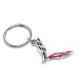 Chevrolet Corvette C7 Logo Shape 3d Die-cut Metal Key Chain Key-charm Official Licensed