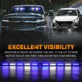 Xridonsen 2x 17 Inch Blue White Emergency Dash Strobe Lights Bar 40 Led Interior Front Rear Windshield Safety Flashing Warning