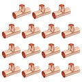 25pcs 12 7mm X 10mm Copper Reducing Tee Pressure Pipe Fitting Connectors For Plumbing Supply Refrigeration 