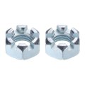 9 16 In 12 Hexagon Slotted Nut Grade 6 8 Zinc Plated Carbon Steel Hex Nuts For Machinery Repairing Silver 2 Pieces 