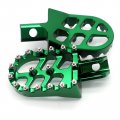 Mzs Dirt Bike Foot Pegs Cnc Motocross Footpeg Mx Footrest Rest Pedal Green For Kx60 1988-2003 Klx110 2002-2023 Klx110l 