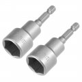 Uxcell 2 Pcs 1 4 Quick-change Hex Shank 17mm Magnetic Nut Setter Driver Drill Bit 65mm Length Metric