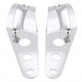 Parts Powersports Headlight Assemblies 1 Pair Stainless Steel Motorcycle Bracket Universal Mount Stand Support Silver Lamp