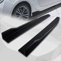 Eparts Universal 2 Pieces Black Unpainted Abs Lower Side Skirt Protection Extension Splitter Diffuser Body Apron Lip Protector 