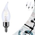 4w Led Ca11 Light Bulb 2700k Warm White 350 Lumens Clear Glass E12 Candelabra Base Dimmable 360 Degree Beam Enclosed Fixture 