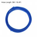 Uxcell Pneumatic 4mm Od Pu Air Hose Pipe Tube Kit 5m Blue With Black Push To Connect Fittings