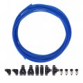 Uxcell Pneumatic 4mm Od Pu Air Hose Pipe Tube Kit 5m Blue With Black Push To Connect Fittings