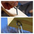 Uxcell 0 12 X1 Screw Eye Hooks Self Tapping Screws Screw-in Hanger Eye-shape Ring Blue 100pcs For Tie-downs Lifting And