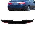 Black Rear Bumper Valance With Chrome Trim Molding And Reflectors Replacement For Accord 2013 2014 2015 