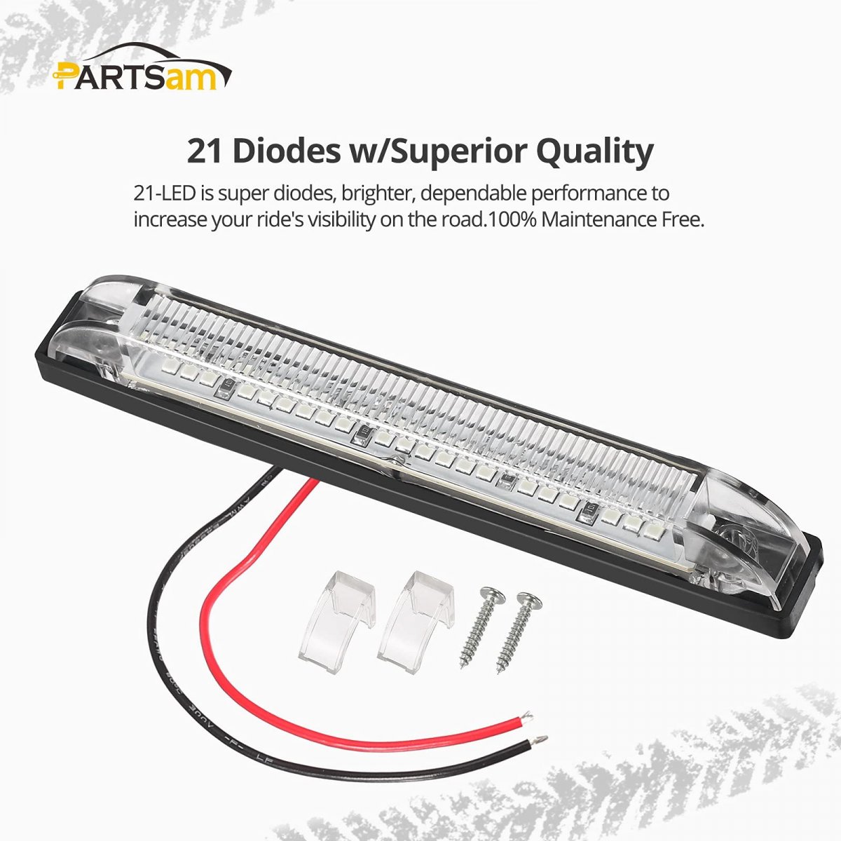 Partsam 10pcs 6 Waterproof Led Light Bar 21led Utility Strip Boats Clear Blue Sealed Underwater Light Strips For Trailers