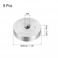 Uxcell M6 Thread 30mm Diameter Round Shape Aluminum Disc Hardware 8pcs Circle Glass Top Adapter For Table