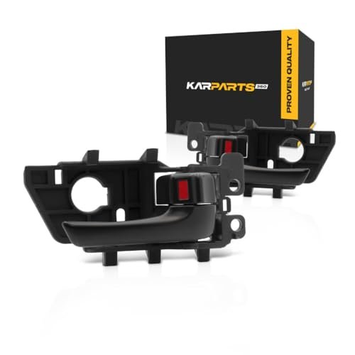 Interior Door Handle Pair For Kia Forte Koup 2010 2011 2012 2013 Front Or Rear Driver And Passenger Side Black Plastic With