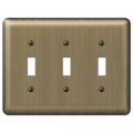 Amerelle Devon Triple Toggle Steel Wallplate In Brushed Brass 