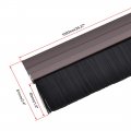 Uxcell Door Bottom Sweep Brown H-shape Aluminum Alloy Holder W 1 6-inch Pp Nylon Soft Brush 1000mm X 61mm Approx 39 37-inch 2