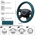 Steering Wheel Cover Black Crows Skull Covers Evil Raven Teal Blue Protector Car Accessory 15 Inches