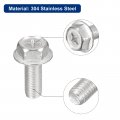 Uxcell M8x20mm Phillips Hex Head Flange Bolts 5pcs 304 Stainless Steelagon Hex Machine Screws