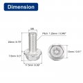 Uxcell M8x20mm Phillips Hex Head Flange Bolts 5pcs 304 Stainless Steelagon Hex Machine Screws