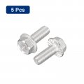 Uxcell M8x20mm Phillips Hex Head Flange Bolts 5pcs 304 Stainless Steelagon Hex Machine Screws