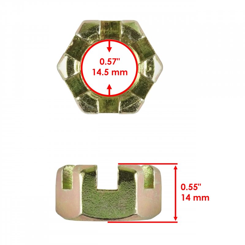 Front Axle Castle Nut For Polaris Sportsman Scrambler Magnum Ranger And Trail Blazer Iron Construction 14 5mm Inner Diameter