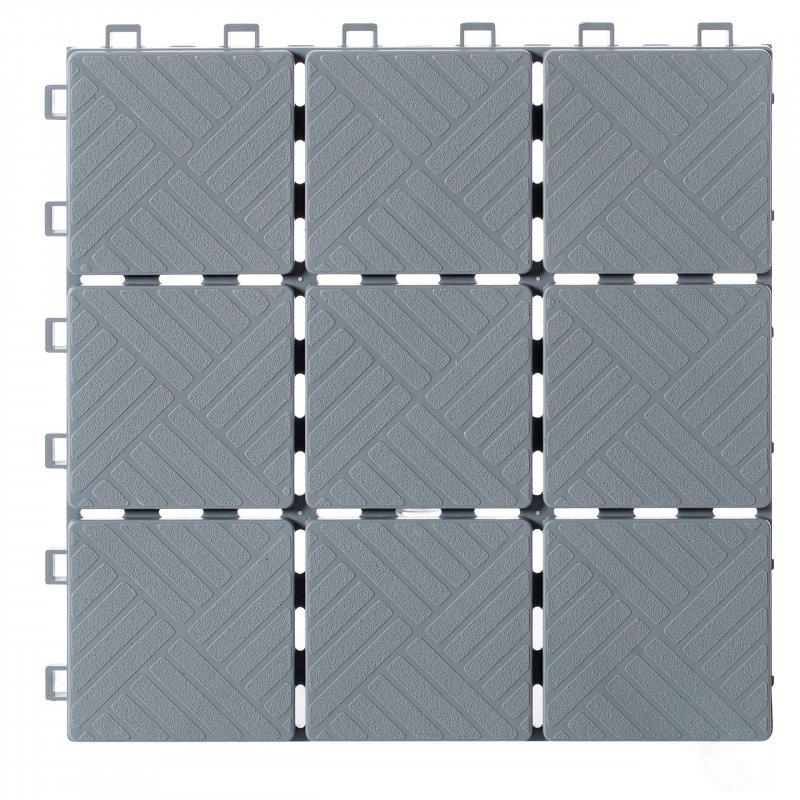 Gardenised Qi004107 5 Gray Interlocking Garden Path Tiles Outdoor Decorative Floor Grass Paver Pack Of
