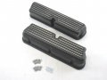 Ford 289 302 351 Aluminum Tall Finned Valve Covers No Hole Black E41202bk 