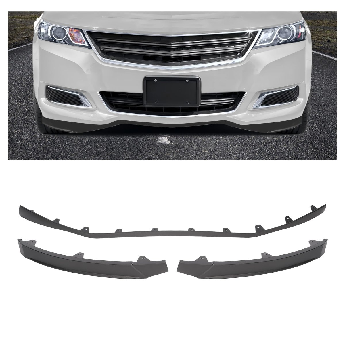 Front Bumper Valance Air Dam Deflector For 2014 2020 Chevy Chevrolet Impala 3 Piece Set Replacement 22990242 22990244 22990243