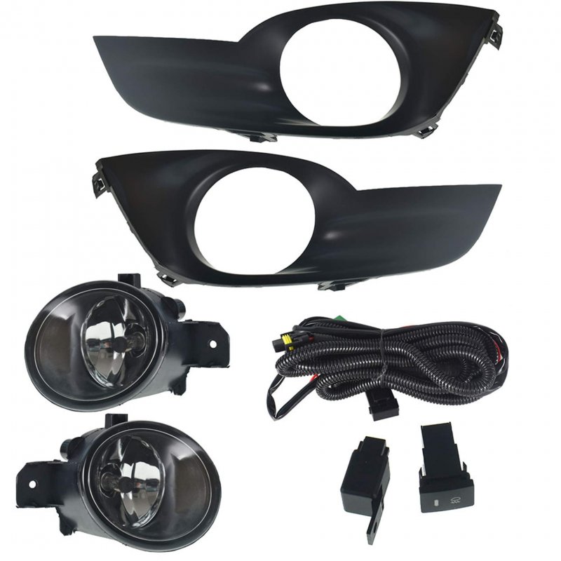 Clear Fog Light Lamps Kit With Switch And Harness For 2013 2014 2015 Nissan Altima Sedan H11 Halogen Bulbs Chrome Black Housing
