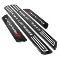 Dodge Challenger X-large Black Real Carbon Fiber 4 Pcs Universal Door Sill Step Protector Guard Decal Plates