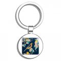 Glover Trading Oriole White Eye Bird Round Stainless Steel Metal Key Chain Keychain Ring Double Sided Deisgn 
