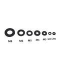 Guard4u 450pcs Black Nylon Flat Washer Assortment Kit For M2 5 M3 M4 M5 M6 M8 Screw Bolt 