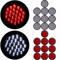 Ocpty 24led Side Marker Light 10pcs 4a Red White Round Trailer Lamp Stop Turn Tail Fit For Boats Truck Pickups 12v Waterproof