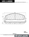 Stoptech 102 14000 Brake Pad Metallic 