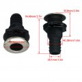 Thru Hull Drain 1 2in Through Fitting Straight Black With Stainless Steel Cover Flapper For Boats Yachts Ships