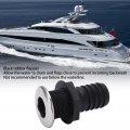 Thru Hull Drain 1 2in Through Fitting Straight Black With Stainless Steel Cover Flapper For Boats Yachts Ships