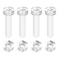 50 Sets Clear Acrylic Screws And Nuts Kit M6 X 25mm Pc Transparent Round Head Phillips Bolts With Hex For Machine Electronic 