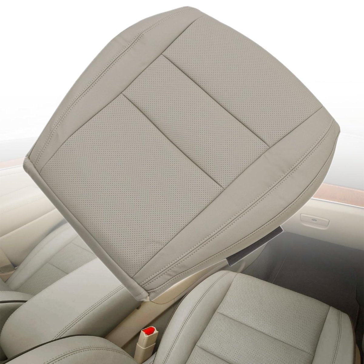 Driver Side Bottom Replacement Seat Cover Tan Perforated Microfiber Leather For Jeep Grand Cherokee 2011 2016 And Dodge Durango