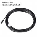 Uxcell 2pcs 50k Ntc Temperature Sensor Probe 6 6ft Digital Thermometer Extension Cable