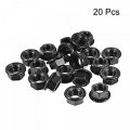 Uxcell M10 Serrated Flange Hex Lock Nuts Carbon Steel Black Oxide Finished 20pcs