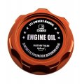 Vms Racing Orange Oil Cap With Black Engine Notice Emblem In Cnc Machined Billet Aluminum Compatible Honda Acura Integra