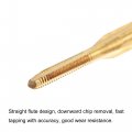 Uxcell Thread Tap Metric M1 4 X 0 3 Titanium Coated Cobalt Hss High Speed Steel Straight Flutes Machine Mini Micro Screw