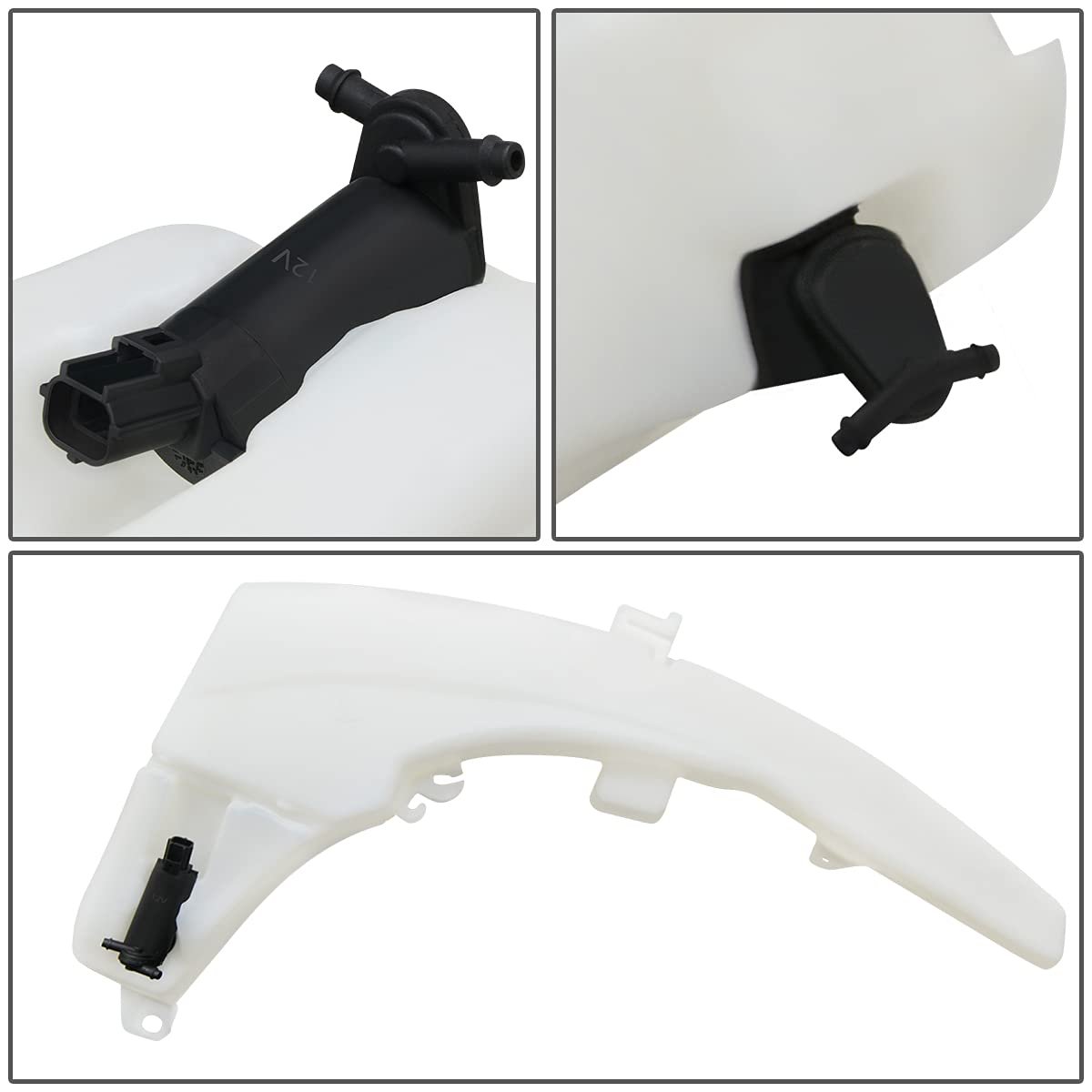 Windshield Washer Reservoir Tank With Cap And Pump For Ford Focus Sedan 2000 To 2004 White Abs Plastic Replacement Part