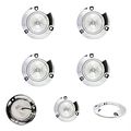 4 Pack Of Long Haul Clear 2 Round Surface Mount Clearance Marker Led W Chrome Bezel 